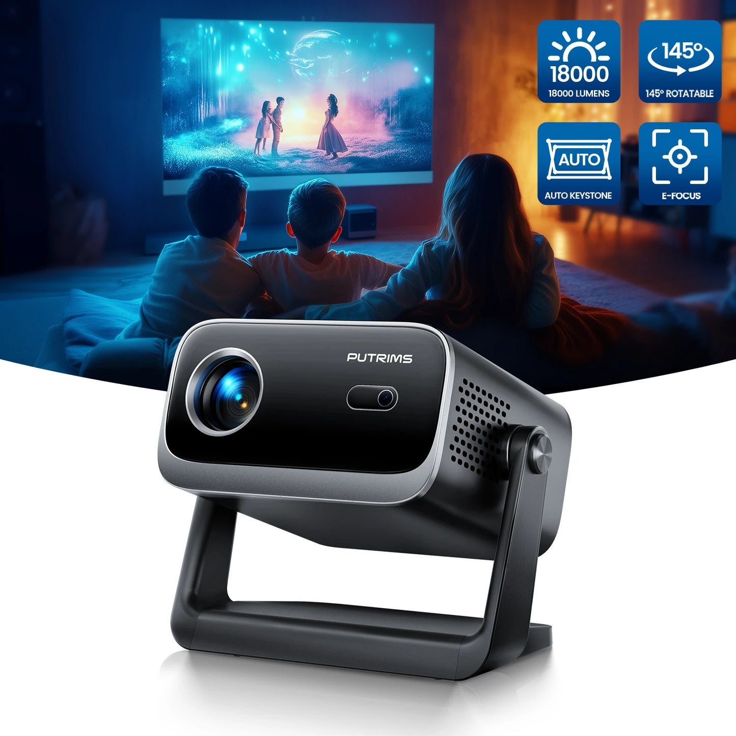 Mini Projector – 1080P, WiFi, Bluetooth, Auto Focus™