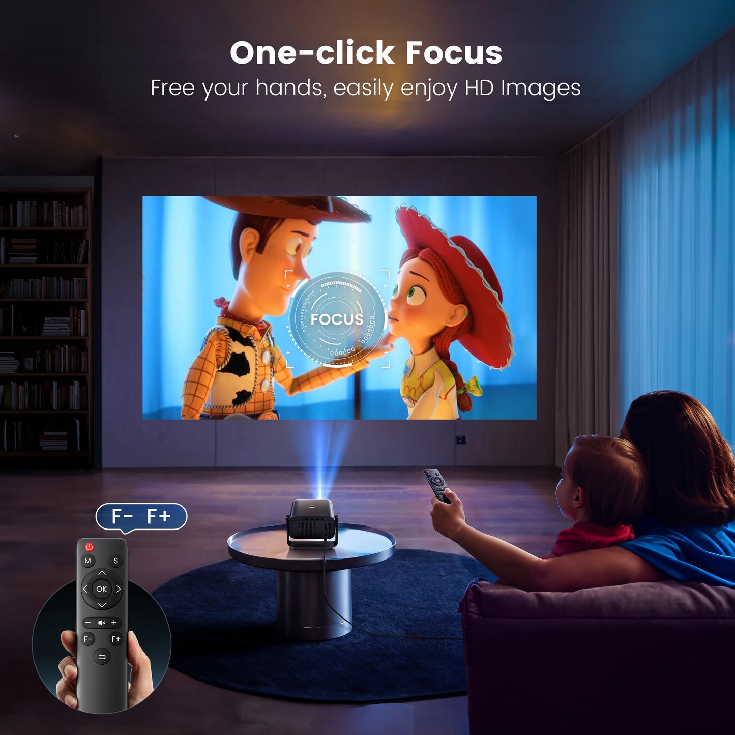 Mini Projector – 1080P, WiFi, Bluetooth, Auto Focus™