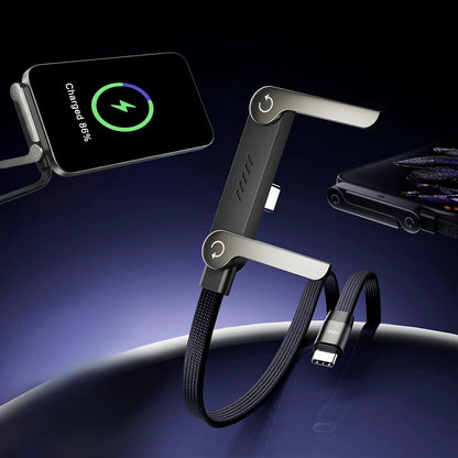 Fast Charging Foldable Phone Holder with Type-C 3.2 Data Cable™